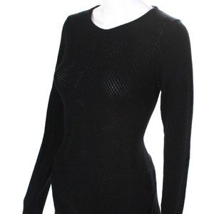 Vince Cashmere  Crew Neck Mitered Knit Sweater Black size XS